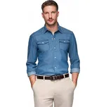 Ombre pánská košile casual OM-SHDS-0210 s dlouhým rukávem slim střih bavlna velikost L