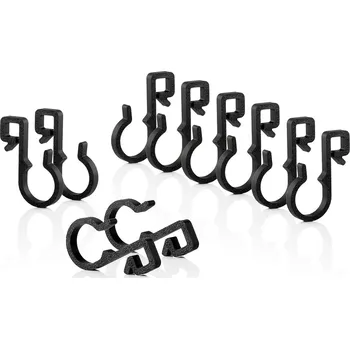 Vánoce DLTECH Sada černých háčků pro uchycení světelného řetězu na okap - 25 ks