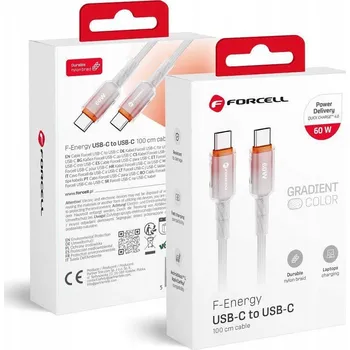 Datový kabel Kabel Forcell USB typ C - USB typ C 1 m bílý