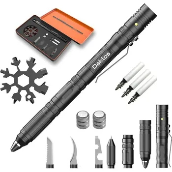 Vybavení pro přežití Daklos Taktické pero a hvězdička 30v1, sada na přežití v plechové dárkové krabičce