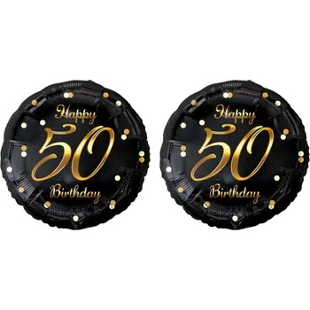 GoDan Balón foliový 50 let - happy birthday / narozeniny, 45 cm, 2 ks