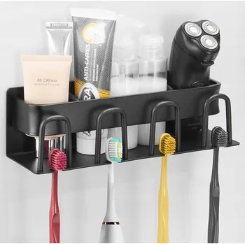 Držák na kartáček Černý držák na zubní kartáček s lepením