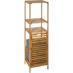 5FIVE Koupelnový regál z bambusu s košem na prádlo, 35 × 32 × 118 cm
