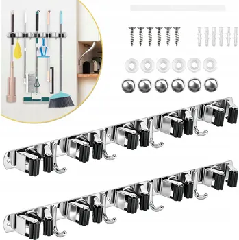 Věšák Držák na zahradní nářadí Hrábě Nástěnný věšák na mopy Lišty 2 x 43 cm