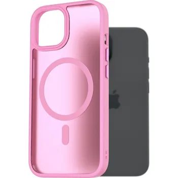 Pouzdro na mobilní telefon AlzaGuard Matte Case Compatible with Magsafe pro iPhone 15 levandulově růžový