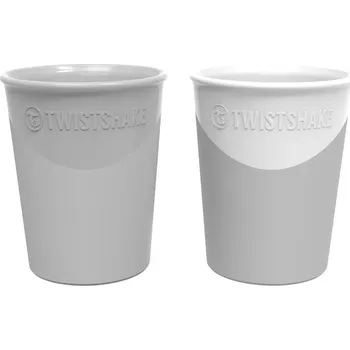 Dětské zboží TWISTSHAKE Kelímek 6m+ pastelově šedý a bílý, 2× 170 ml