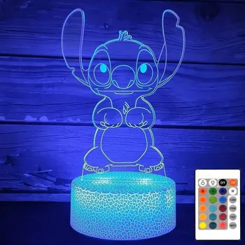 Noční světlo 3D LED lampička Lilo %26amp; Stitch, Pohádky, skladem