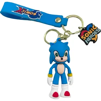 Dětská klíčenka Ježek Sonic modrý s poutkem a karabinou