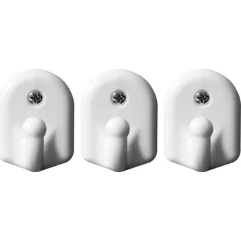 VOREL Háčky nástěnné na šroub, 3ks, nosn. 8kg