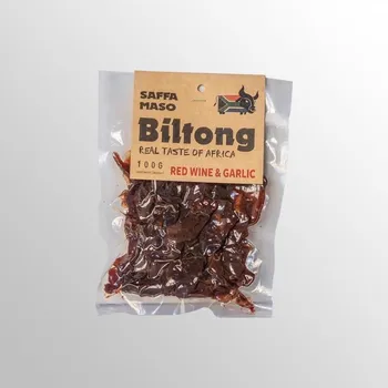 Sušené maso SAFFA MASO Biltong Red wine & Garlic, 100 g