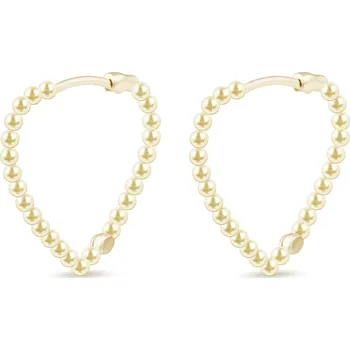 Náušnice Biju Pozlacené náušnice 14K kroužek ve tvaru srdce, složený z kuliček 1002376