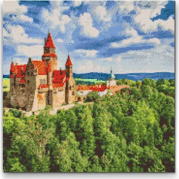 Diamantové malování Painting Queens Diamantové malování Hrad Bouzov 2, 50 × 50 cm, bez rámu, hranaté