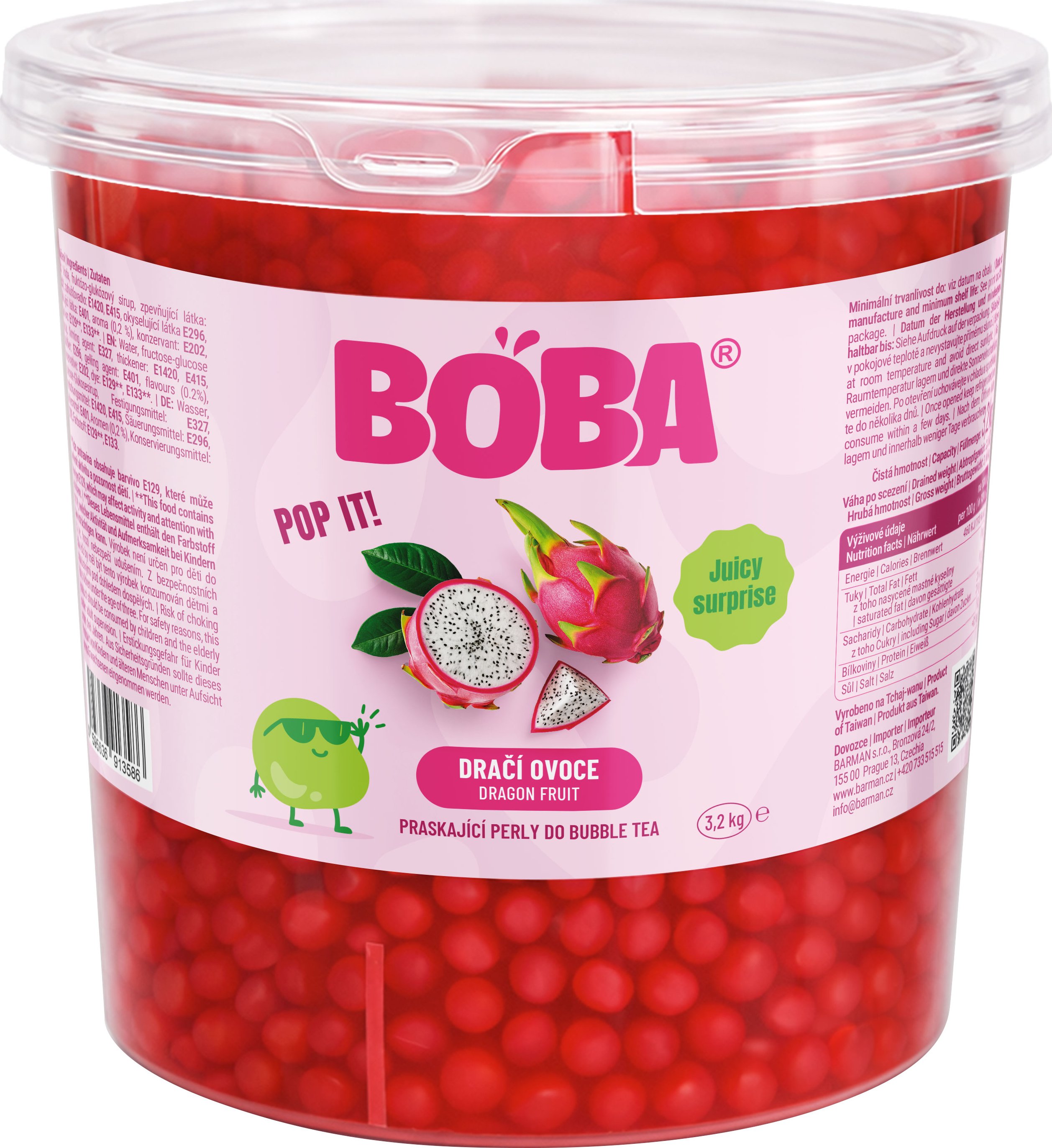Boba Dračí ovoce kuličky do Bubble Tea 3,2 Kg
