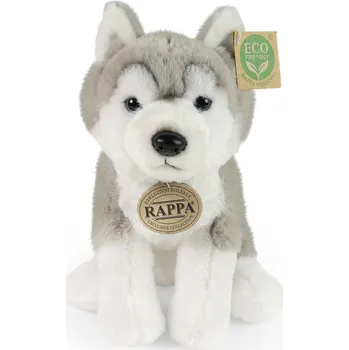 plyšák RAPPA Plyšový pes husky sedící 23 cm, Eco-Friendly, Soft collection