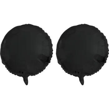 FOLAT Balón foliový - kulatý, matný černý, 45 cm, 2 ks