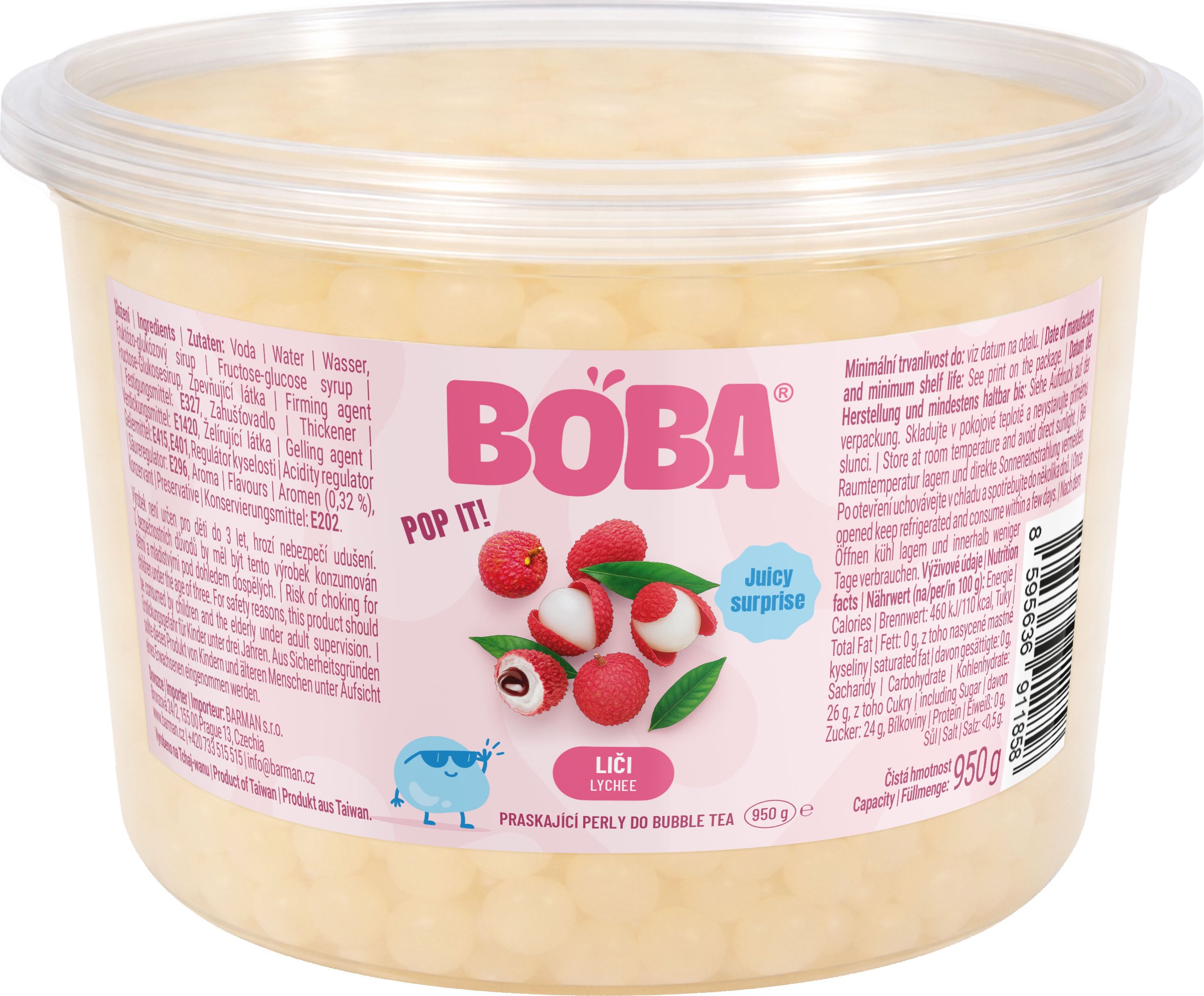 BOBA Liči kuličky do Bubble Tea 950 g