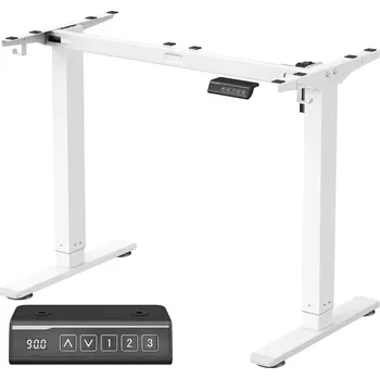 Psací stůl Nastavitelný elektrický rám pracovního stolu Vasagle Prom 90/140 cm bílý