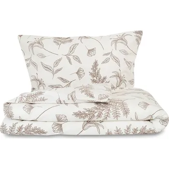 Povlečení Kvalitex Flanelové povlečení 1+1, 140 × 220, 70 × 90 cm Lilie béžové