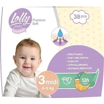 jednorázová plena LOLLY BABY Premium soft vel. 3 (38 ks)