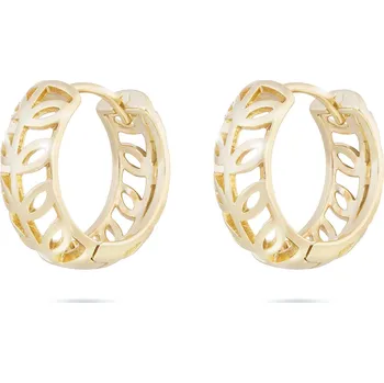 Náušnice Biju Pozlacené náušnice 14K kroužek, zdobený průřezy ve tvaru lístků 1002600