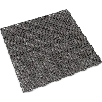 Venkovní dlažba AP Hnědá plastová děrovaná terasová dlažba Linea Marte - 55,5 x 55,5 x 1,3 cm