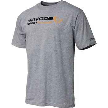 Pánské tričko Savage Gear Signature Logo T-Shirt Grey Melange Velikost M