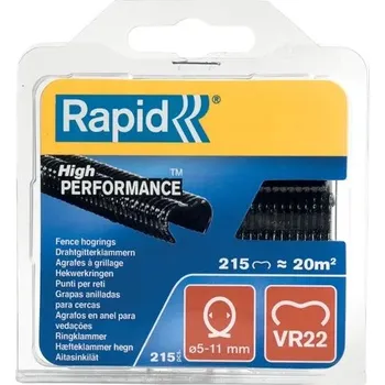 Spona do sešívačky RAPID Spony VR22/5-11mm, 215ks, ocel-černý PET povlak, blistr