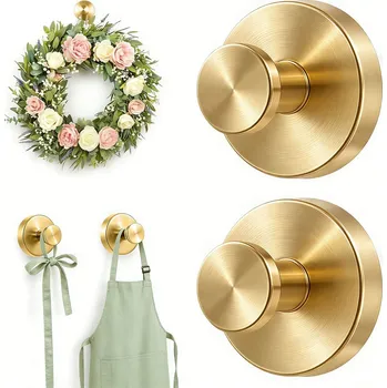 Věšák Nástěnný věšák na ručníky s přísavkou do koupelny, bez vrtání, 2 ks