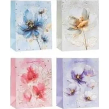 Set školních potřeb Torebka prezentowa 18x23x8cm Kwiaty MIX (pl, 2000, Rozette)