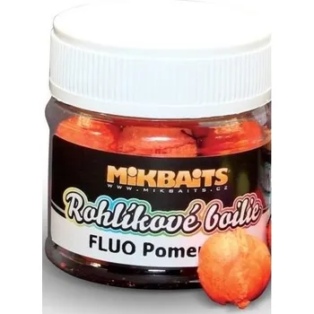 Boilies Mikbaits Rohlíkové boilie Fluo Pomeranč 2 × 50 ml