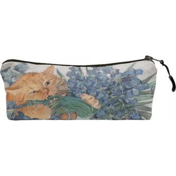 Penál ŠKOLNÍ PENÁL ČERNÁ KOČKA KOČKA POTISK pouzdro na psací potřeby pastelky