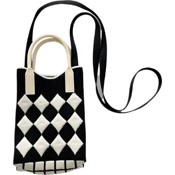 Kabelka ANNAM Mini kabelka/taška černobílá diamanty 25 × 11 cm