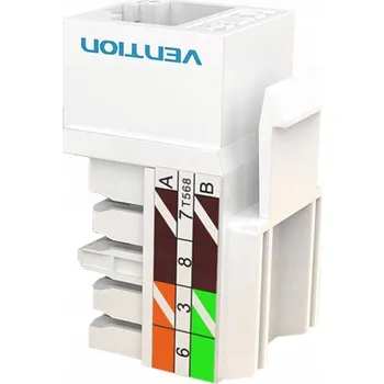 Elektrická zásuvka VENTION KEYSTONE ZÁSUVKA PRO KABELY KAT.5E UTP 180 STUPŇŮ IPBW0 BÍLÁ