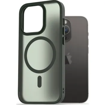 Pouzdro na mobilní telefon AlzaGuard Matte Case Compatible with Magsafe pro iPhone 14 Pro tmavě zelený