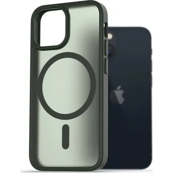 Pouzdro na mobilní telefon AlzaGuard Matte Case Compatible with Magsafe pro iPhone 13 mini tmavě zelený