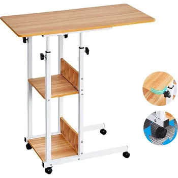 Konferenční stolek MOBILNÍ PŘÍRUČNÍ STOLEK K POSTELI s nastavitelnou výškou, na kolečkách, stolek POD NOTEBOOK