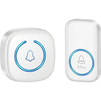 Domovní zvonek Cacazi Bezdrátový zvonek A6 - sada 1× přijímač + 1× tlačítko, bílý