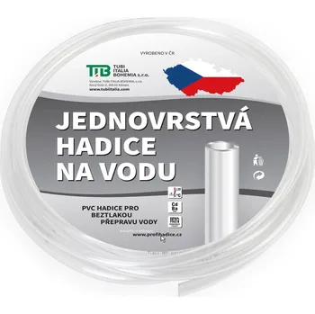 Zahradní hadice TUBI Hadice zahradní jednovrstvá 6 × 10 mm, průhledná - délka 10 m
