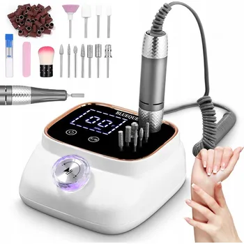 Bruska na nehty BRUSKA NA NEHTY 45000 RPM S LCD DISPLEJEM A 11 FRÉZOVACÍMI NÁSTAVCI