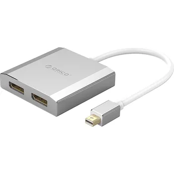 Datové redukce ORICO Mini DP 1.2 (M) to Dual DP (F) Adapter Silver