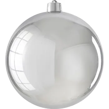 LAALU Vánoční ozdoby - koule, stříbrná lesklá, průměr 20 cm
