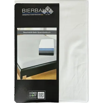 Prostěradlo Bierbaum Saténové prostěradlo 140 × 200 cm bílé