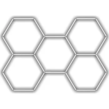 LED osvětlení Escape6 Kompletní LED hexagonové svítidlo bílé 6500 K, rozměr 5 elementů 238 ×168 cm