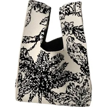 Kabelka ANNAM Tote bag černo-bílá 34 × 20 cm