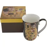 Home Elements Porcelánový hrnek 400 ml, Klimt, Polibek tmavý