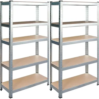 Dílenský regál Humberg Kovový úložný regál sada 2 ks. 180 × 90 × 40 cm HR-812