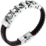 Gaira Kožený náramek Chain 30294-22 hnědý