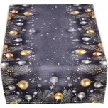 Forbyt Vánoční ubrus Jehličí a baňky CYH5918C 40 × 140 cm