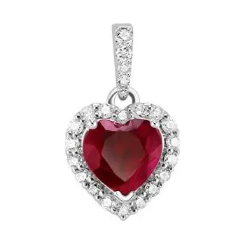 Náramek DIAMOND SPOT Přívěsek rubínové srdce SRP115681R (Au 585/1000, 1,02 g)