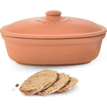 chlebník Keramická nádoba na uchovávání pečiva MAXI, oválná, terakotová - RÖMERTOPF (Keramický chlebník MAXI, oválný, terakotový - RÖMERTOPF)